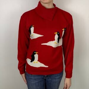 Vintage 80s that's me penguin sweater size Small